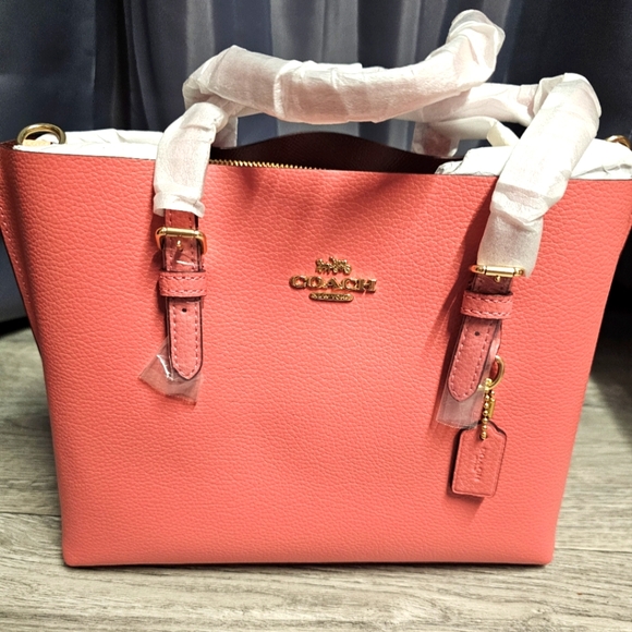 Coach Bags Mollie Tote Bag 25 ColorTaffy Leather Handbag Womens Fashion - Picture 2 of 15